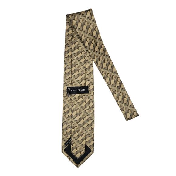 Van Heusen Stain Resistant Necktie All Silk Men's Tie Half Circle Pattern - Picture 2 of 8